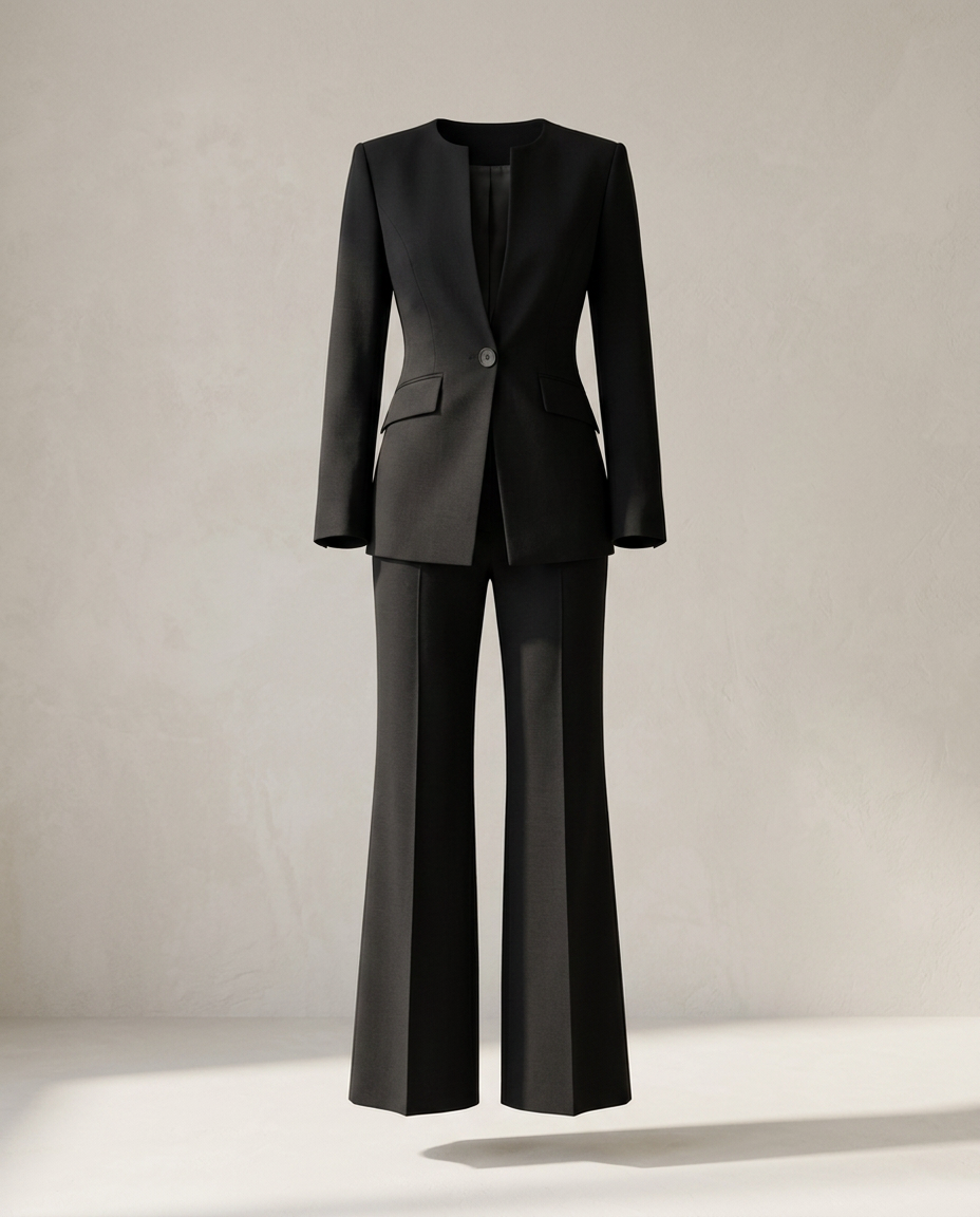Julina | Wide-Leg Pantsuit with Collarless Blazer