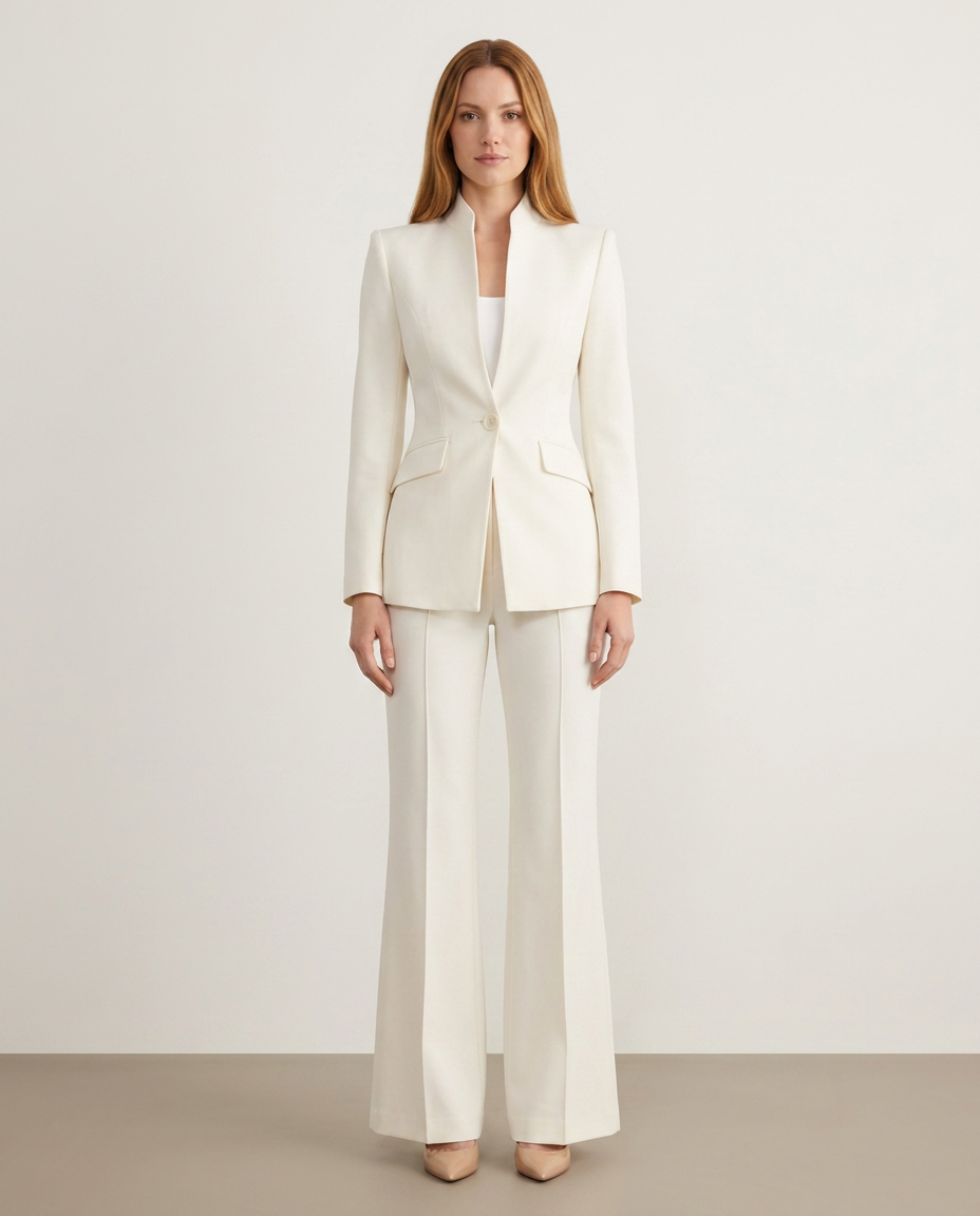 Julina | Wide-Leg Pantsuit with Collarless Blazer