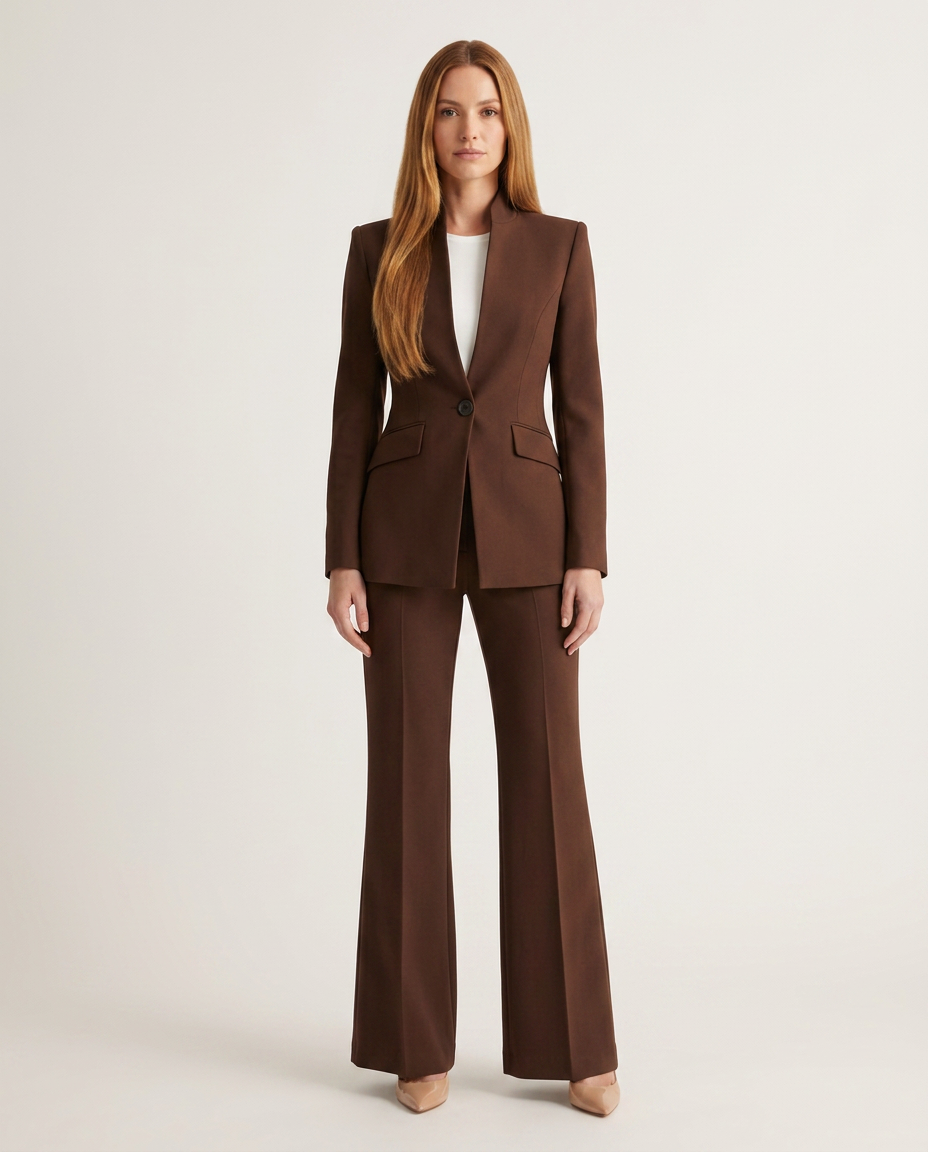 Julina | Wide-Leg Pantsuit with Collarless Blazer