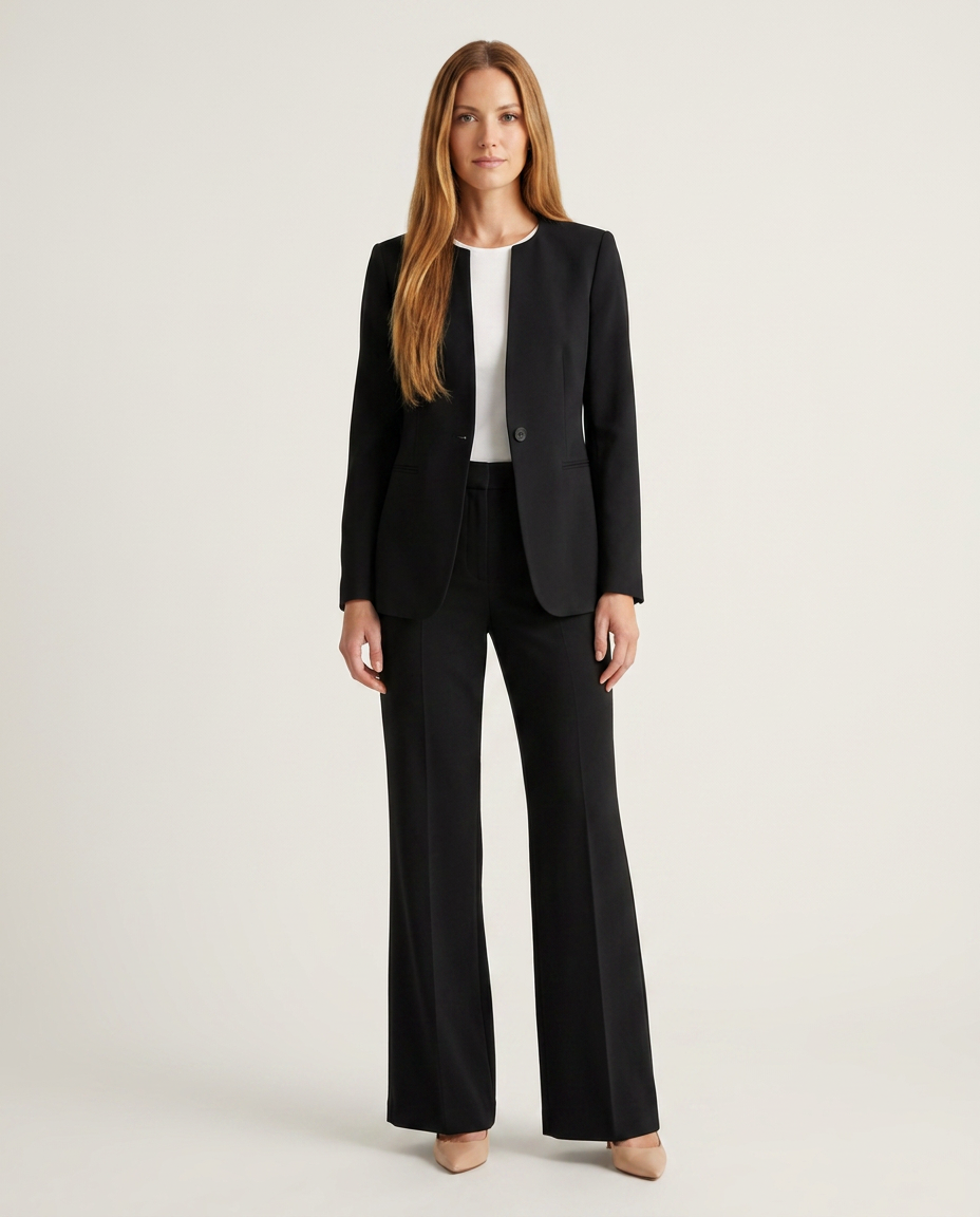 Julina | Wide-Leg Pantsuit with Collarless Blazer