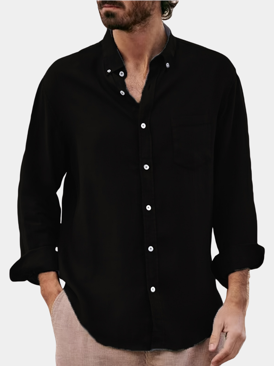 Deshawn | Long-Sleeve Button-Up Shirt with Pocket