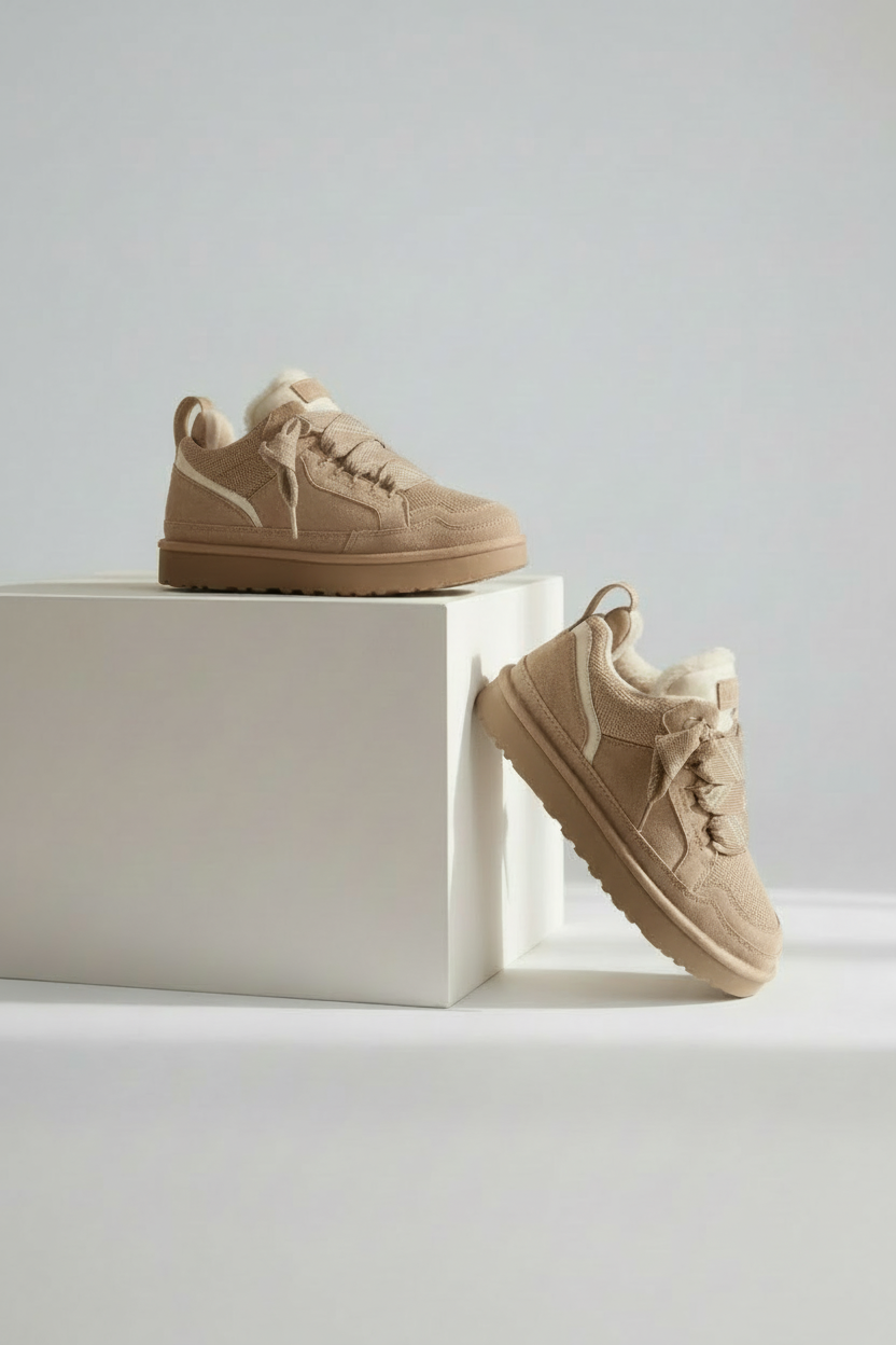 Natalja | Sneakers With Plush Trim and Platform Soles