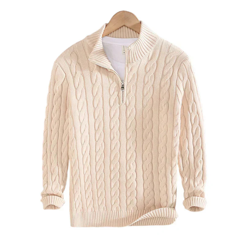Billings | Half Zip Cable Knit Sweater