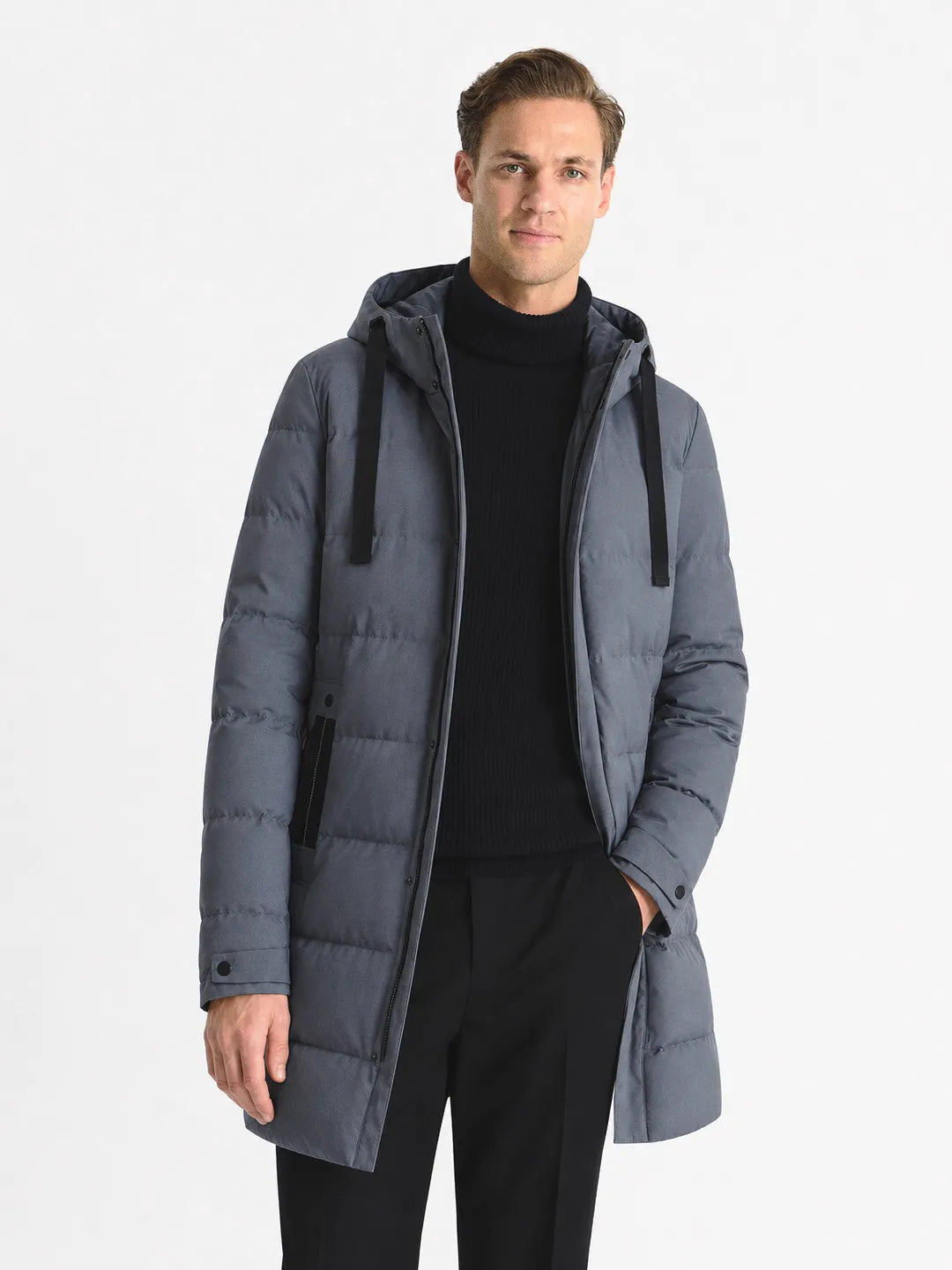 Jacques | Puffer Coat with Hood and Longline Fit