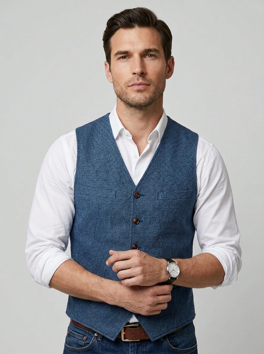 Henrik | V-Neck Button Front Vest