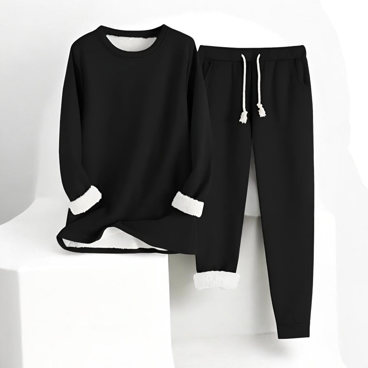 Crystina | Fleece Lined Long Sleeve Two Piece Set