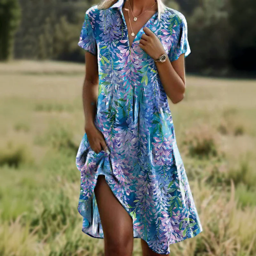Rasanjali - Floral Print V Neck Midi Dress