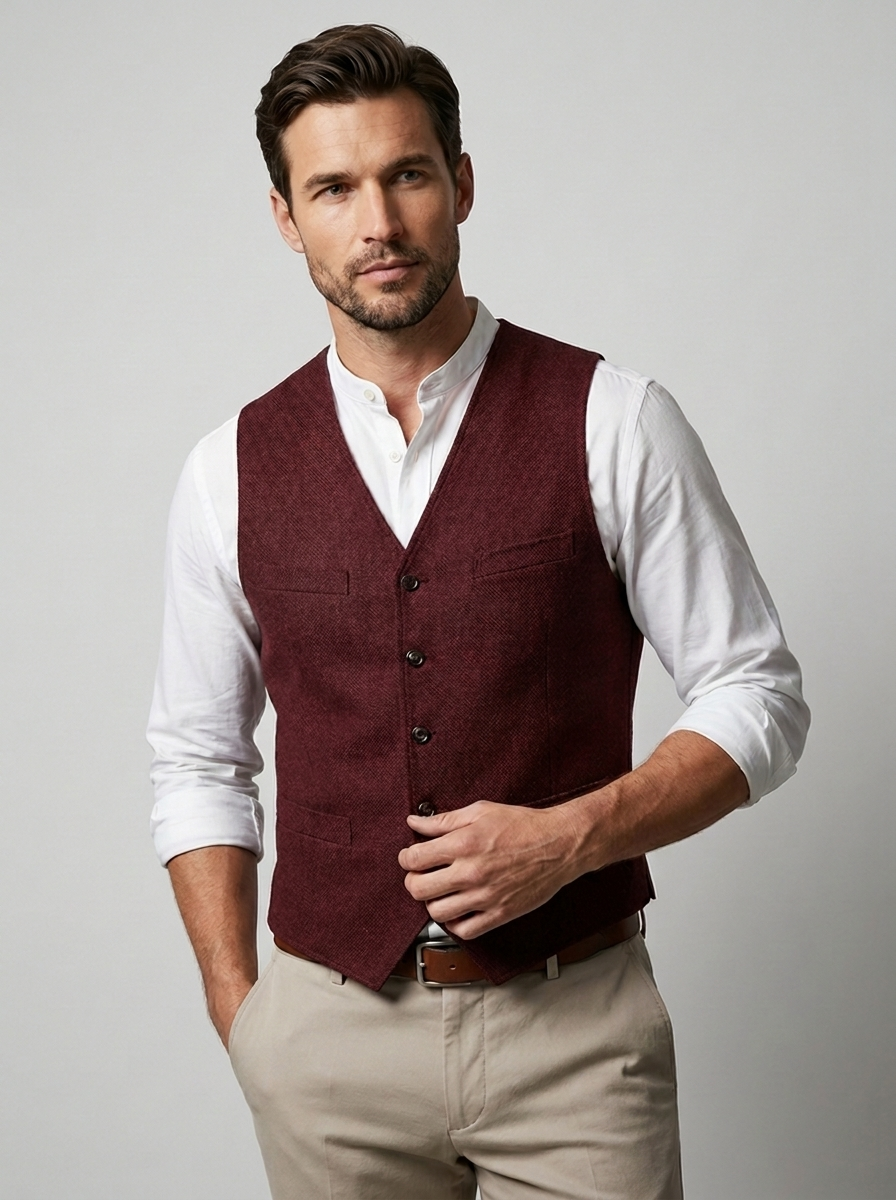 Henrik | V-Neck Button Front Vest
