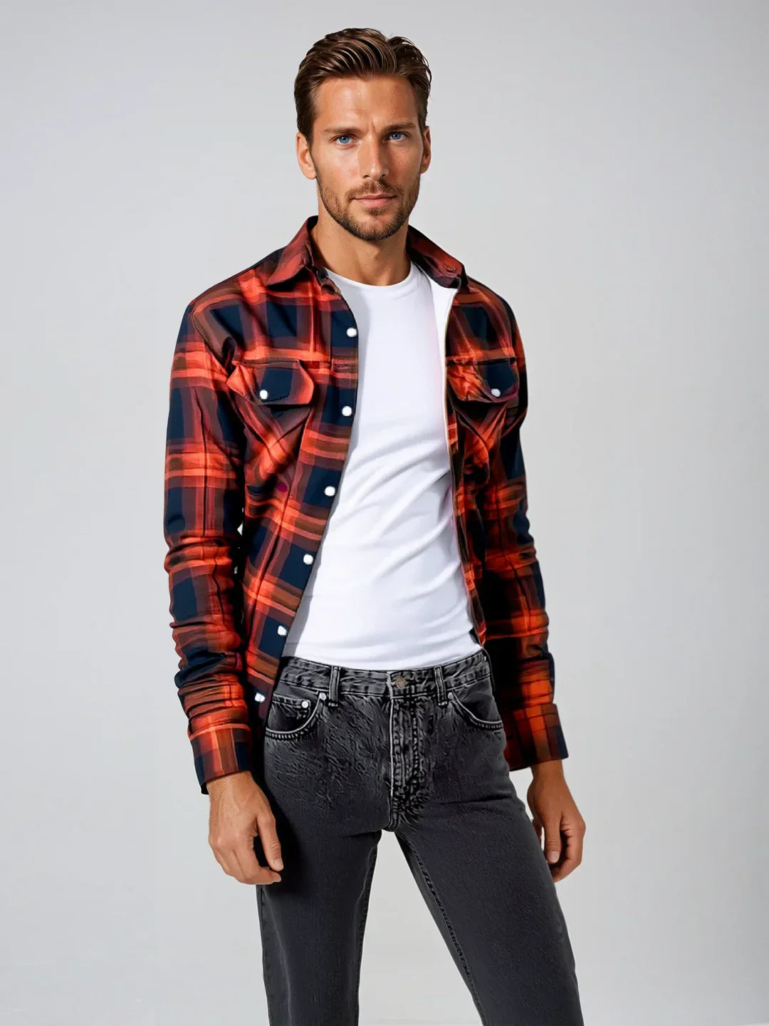 Malmo | Plaid Fleece Lined Button Front Shirt
