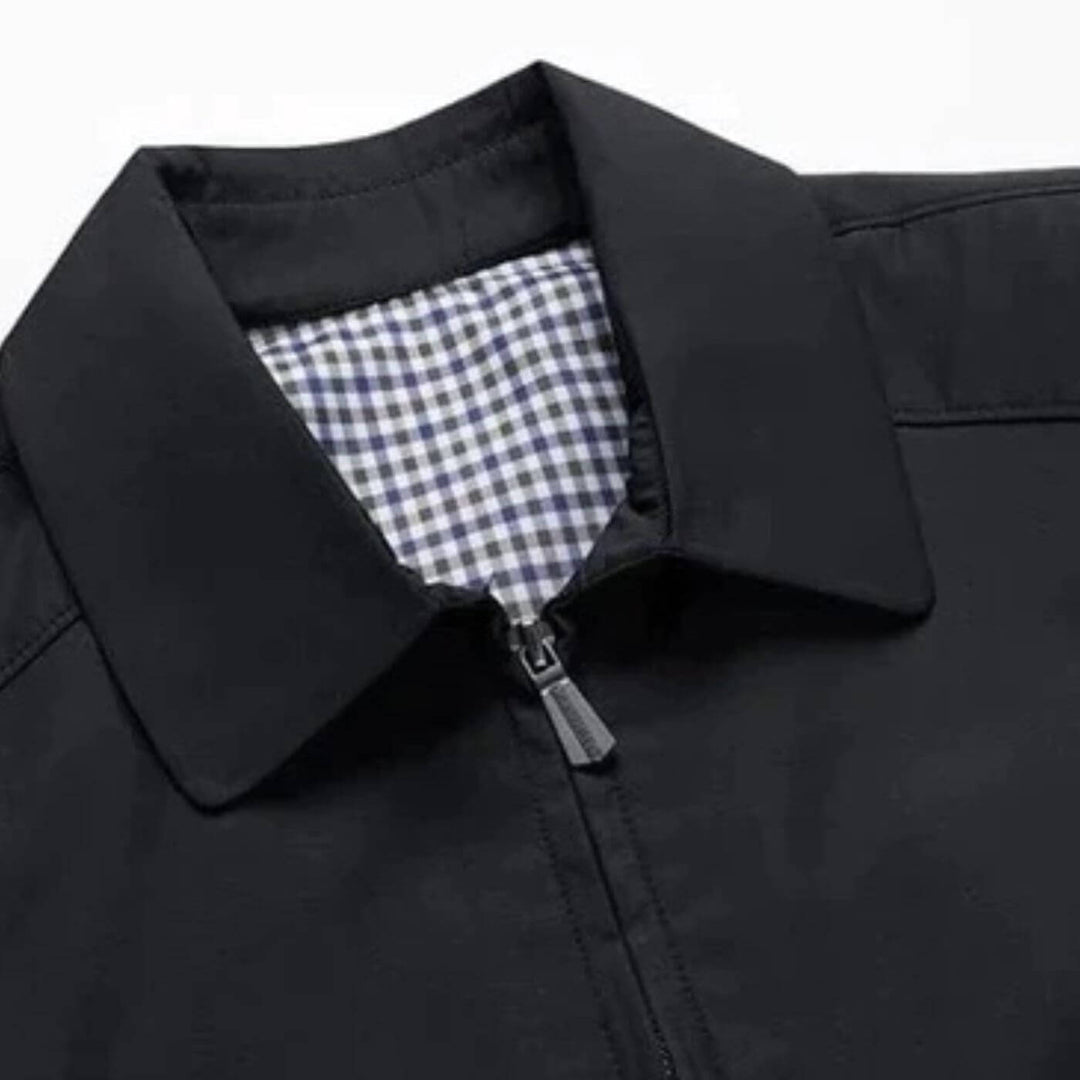 Higinio | Long Sleeve Zip Front Collared Jacket