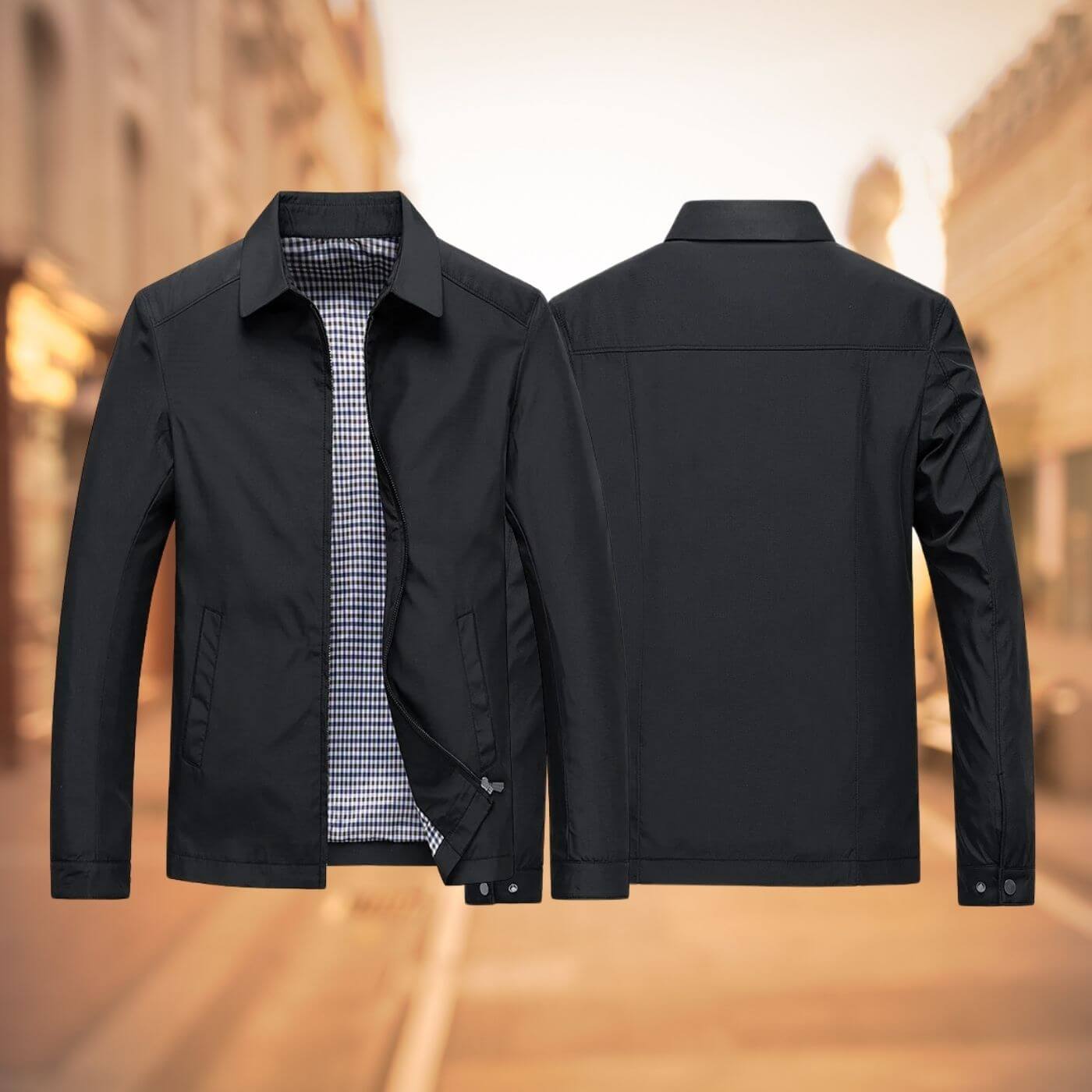Higinio | Long Sleeve Zip Front Collared Jacket