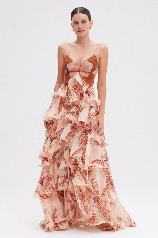 Ameliah | Floral Print Tiered Maxi Dress