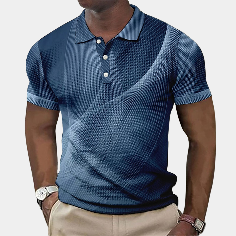 Nurettin | Polo Shirt With Abstract Pattern Short Sleeves