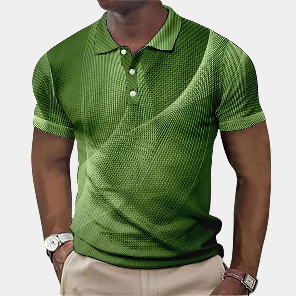 Nurettin | Polo Shirt With Abstract Pattern Short Sleeves
