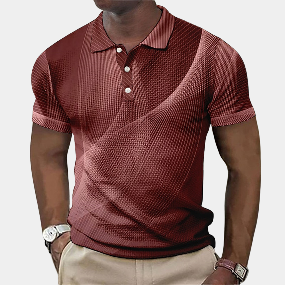 Nurettin | Polo Shirt With Abstract Pattern Short Sleeves
