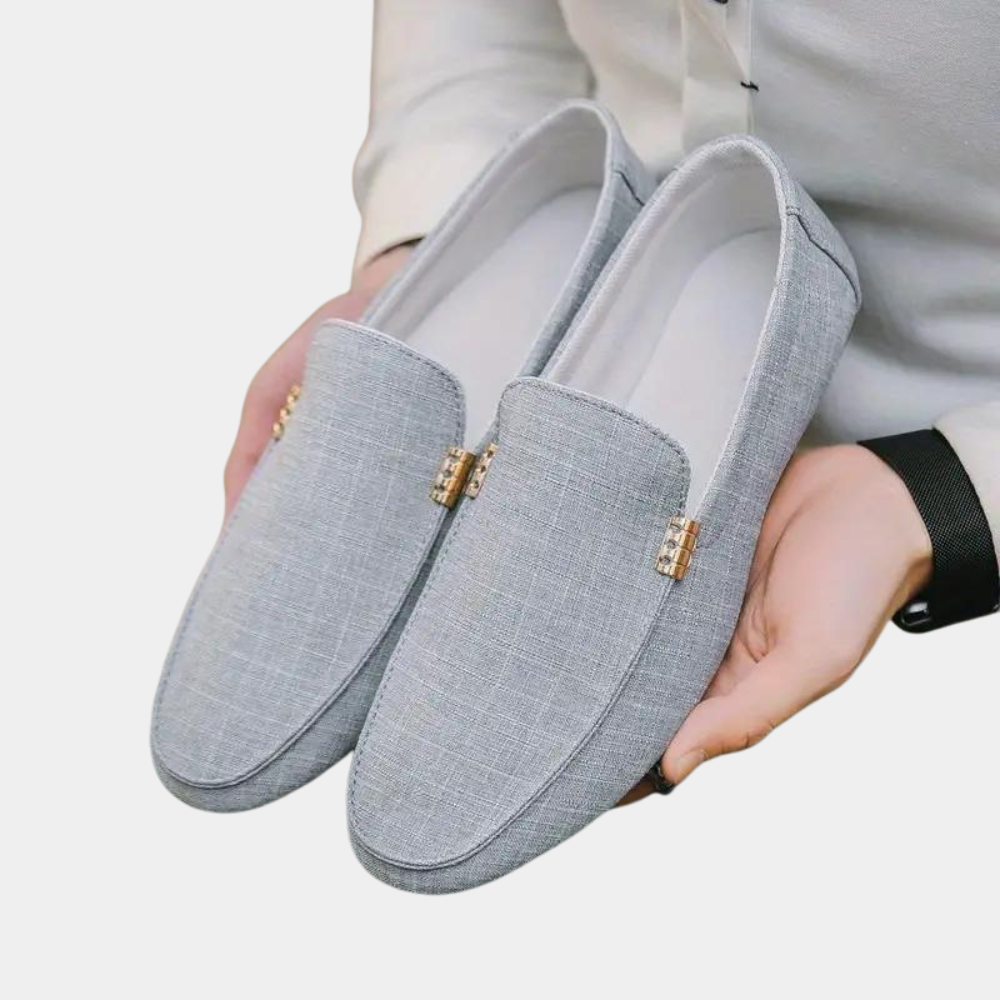 Levent | Loafers With Textured Uppers and Metal Accents