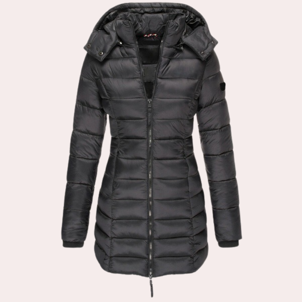 Davut | Coat With Hood and Horizontal Quilted Panels