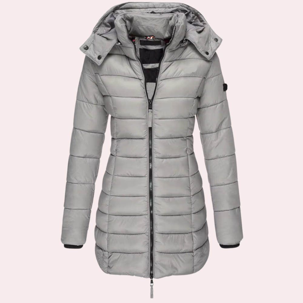 Davut | Coat With Hood and Horizontal Quilted Panels