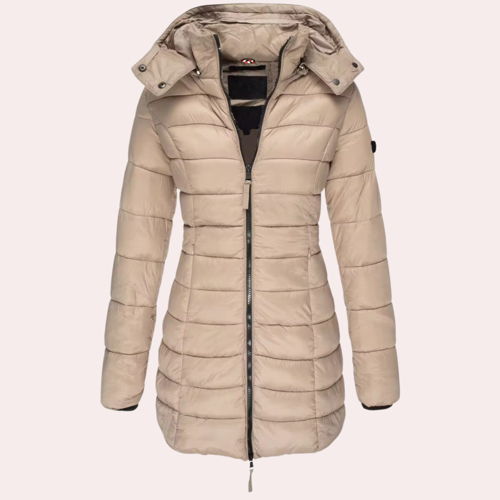 Davut | Coat With Hood and Horizontal Quilted Panels