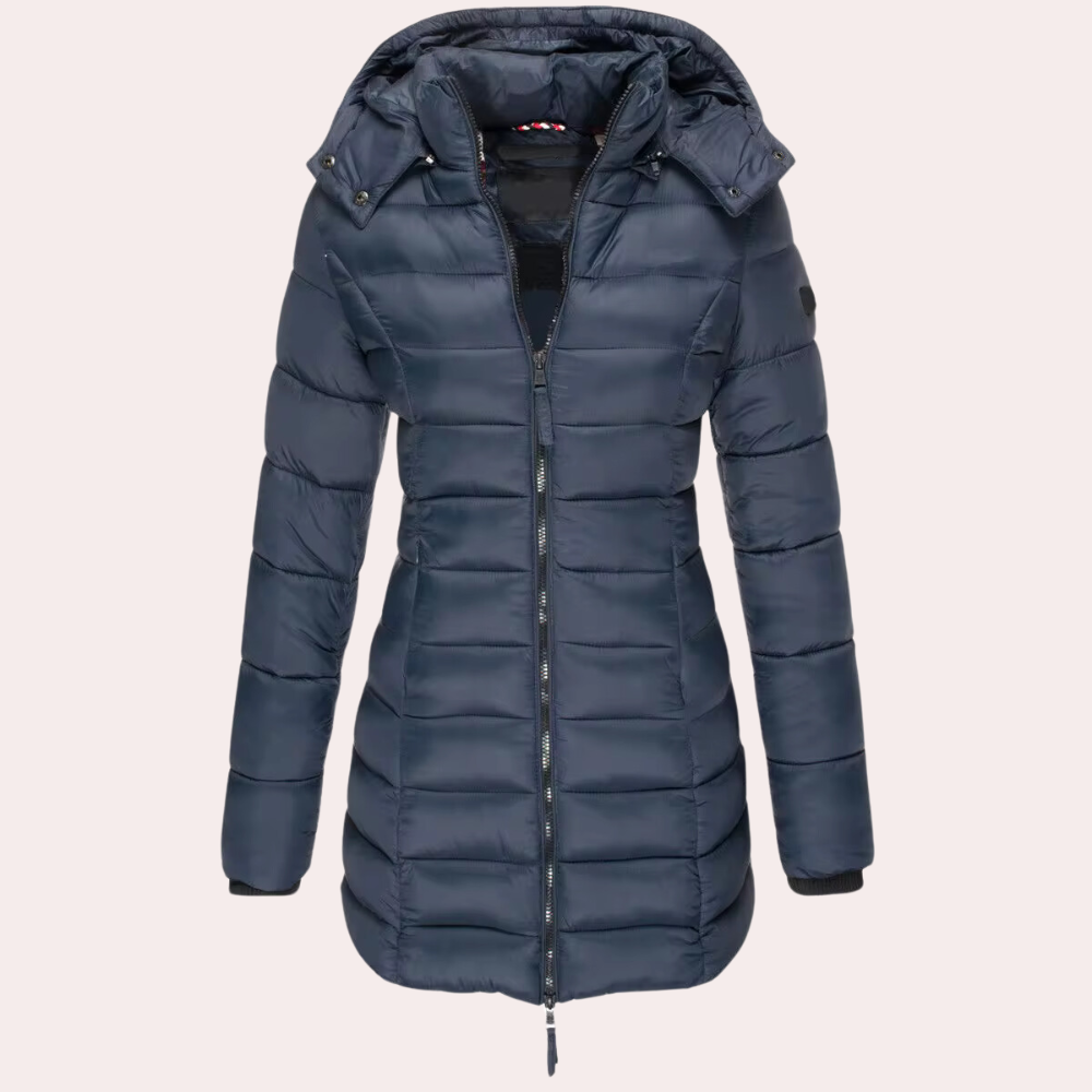 Davut | Coat With Hood and Horizontal Quilted Panels