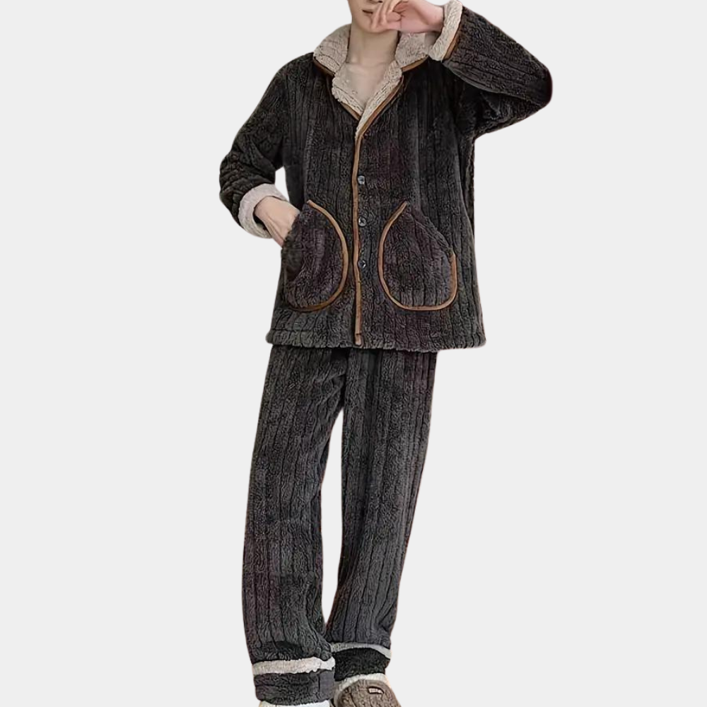 Turan | Pajama Set With Textured Fleece and Pockets