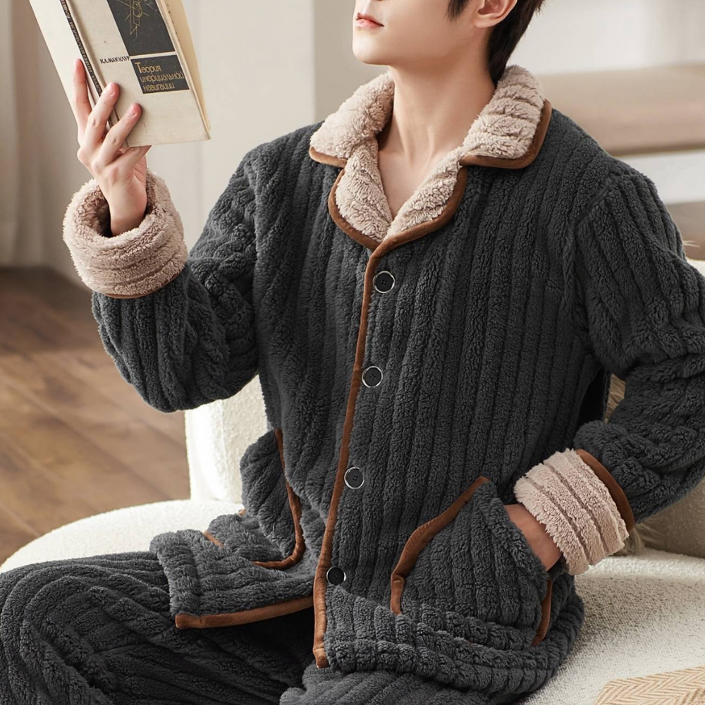 Turan | Pajama Set With Textured Fleece and Pockets