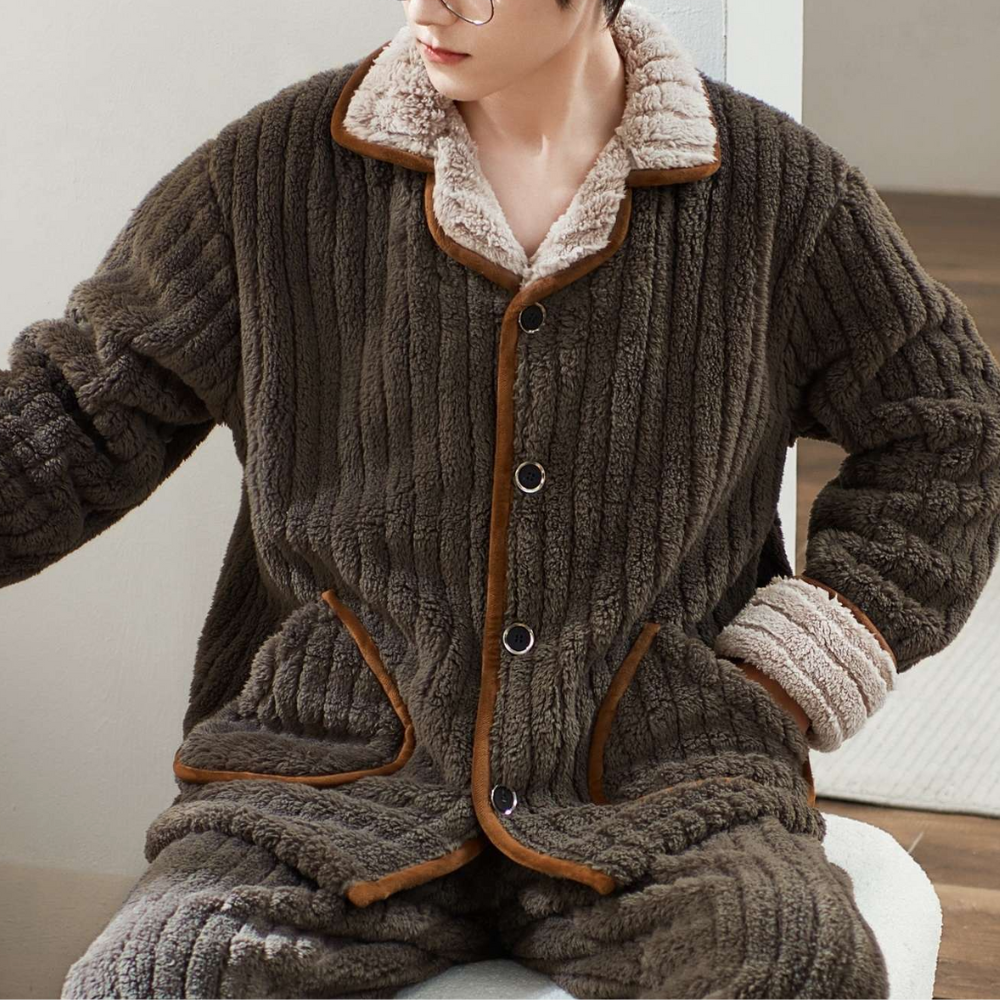 Turan | Pajama Set With Textured Fleece and Pockets