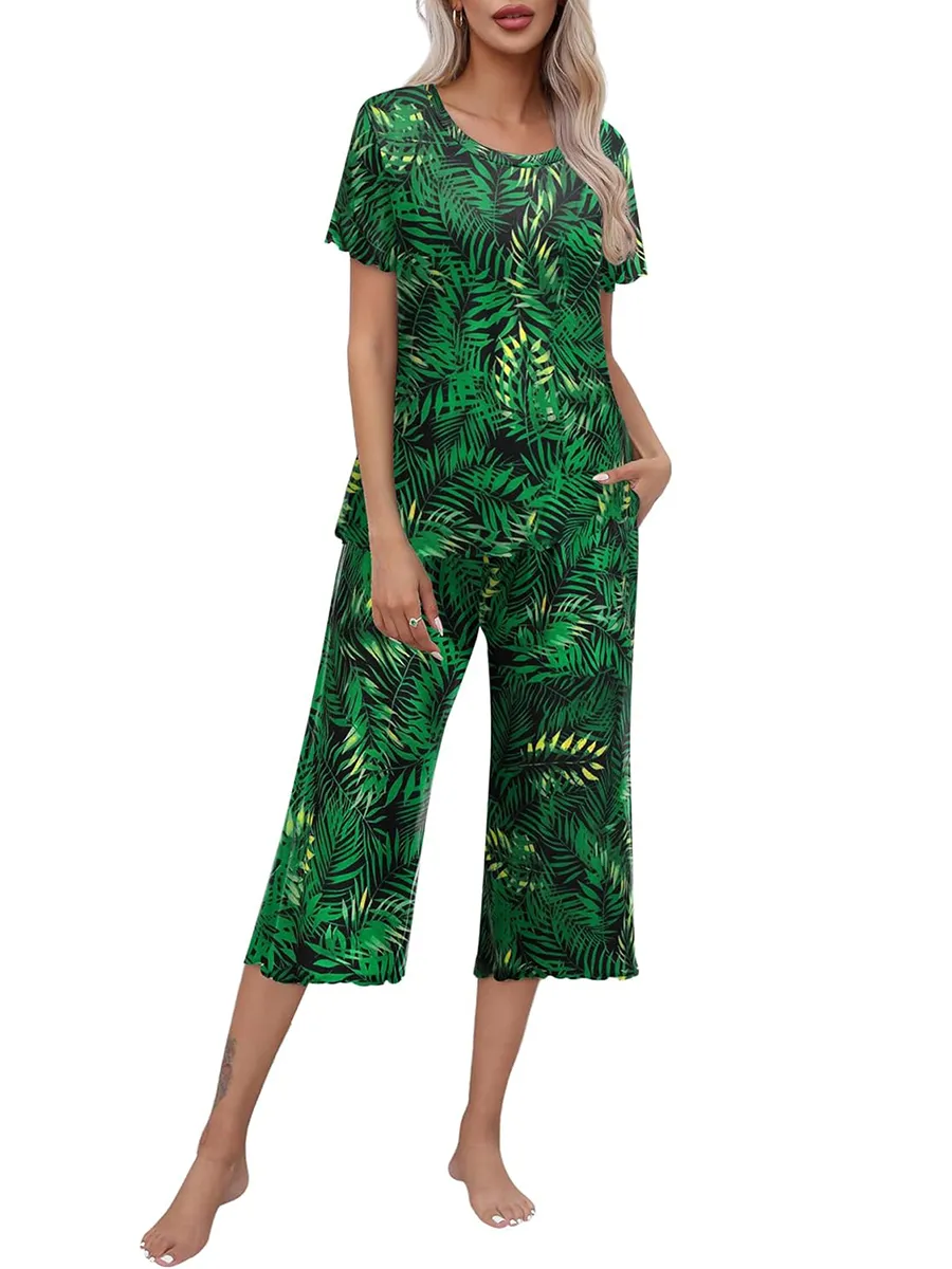 Rashini | Floral Short Sleeve Pajama Set