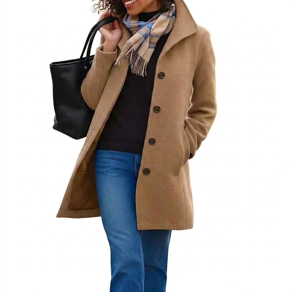 Noveeaenna | Long Sleeve Button Front Coat