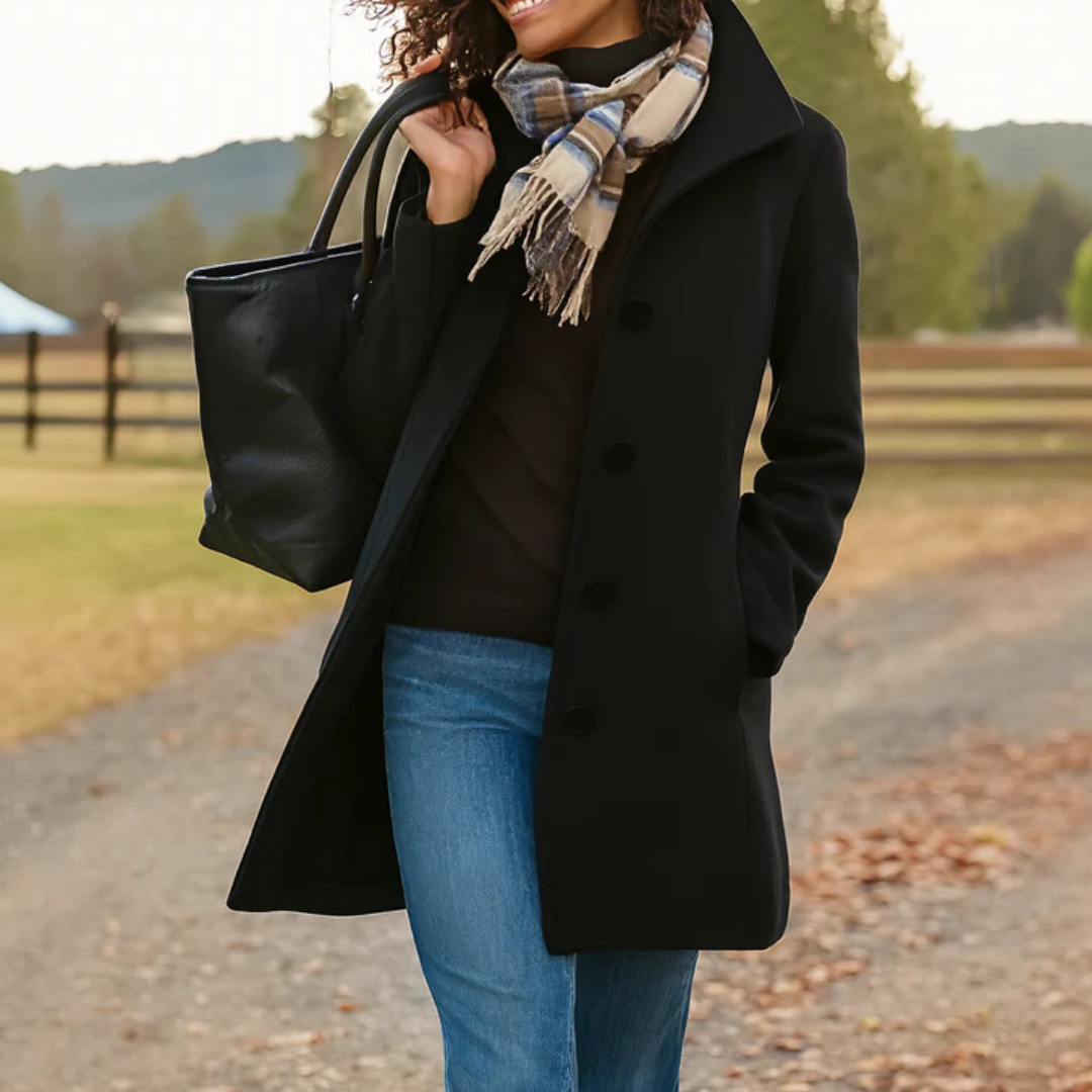 Noveeaenna | Long Sleeve Button Front Coat