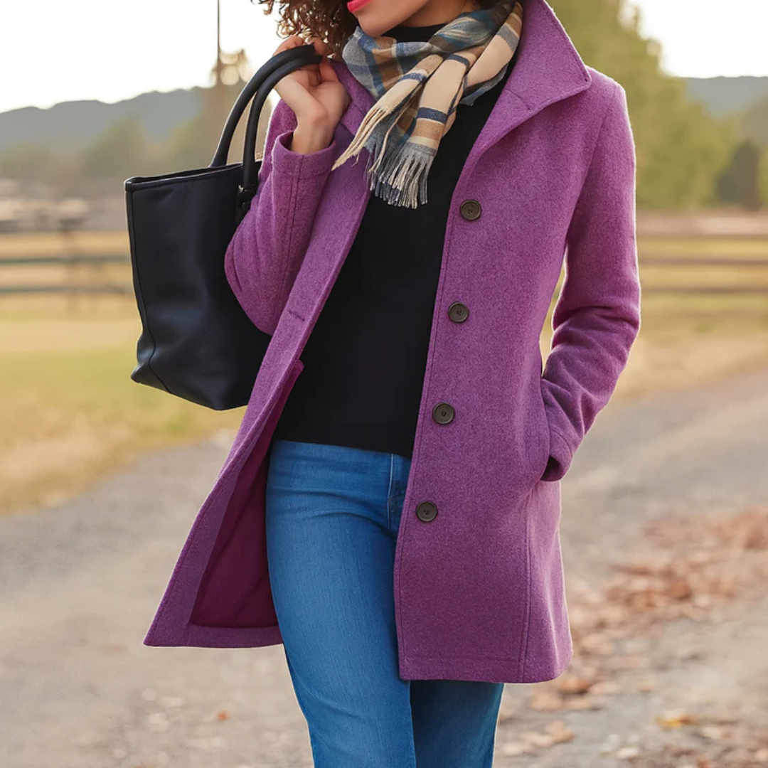 Noveeaenna | Long Sleeve Button Front Coat