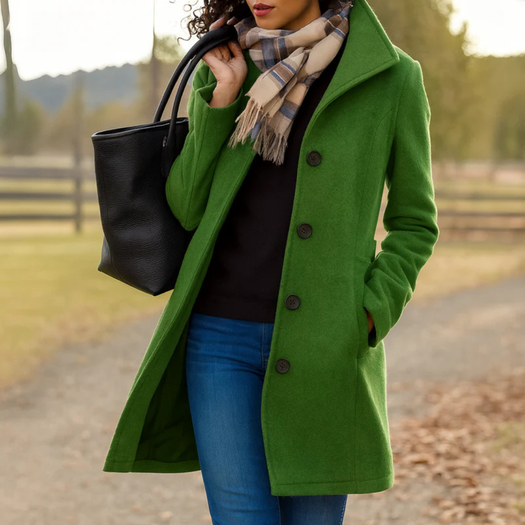 Noveeaenna | Long Sleeve Button Front Coat