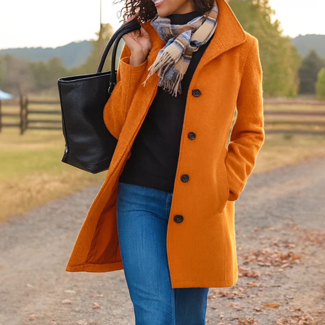 Noveeaenna | Long Sleeve Button Front Coat