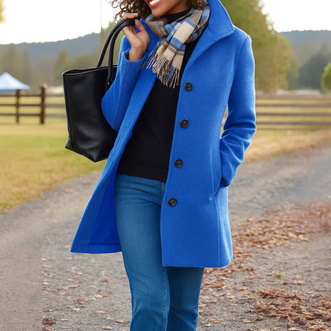 Noveeaenna | Long Sleeve Button Front Coat