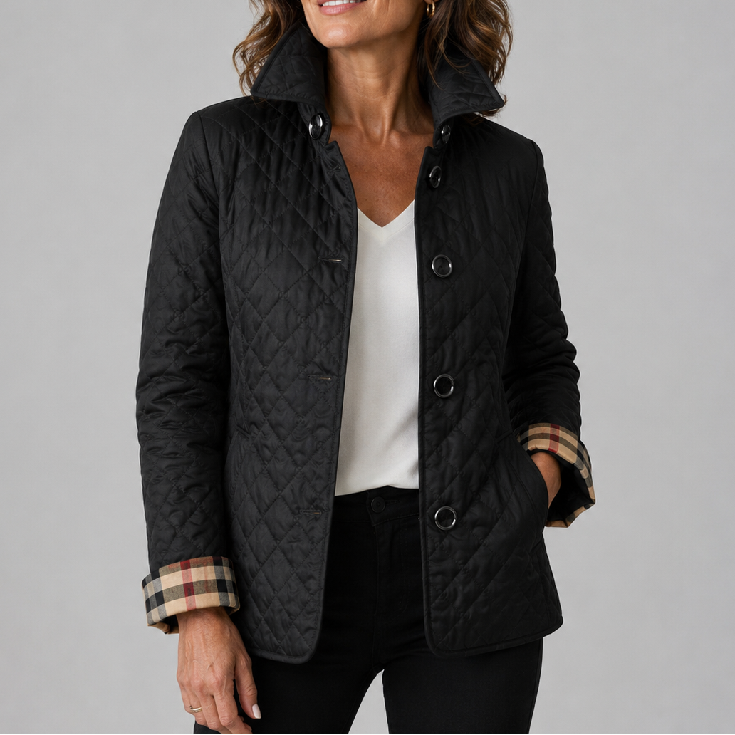 Sheleza | Quilted Stand Collar Button Jacket