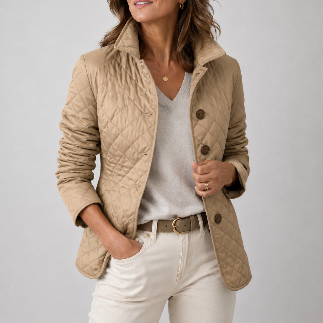 Sheleza | Quilted Stand Collar Button Jacket