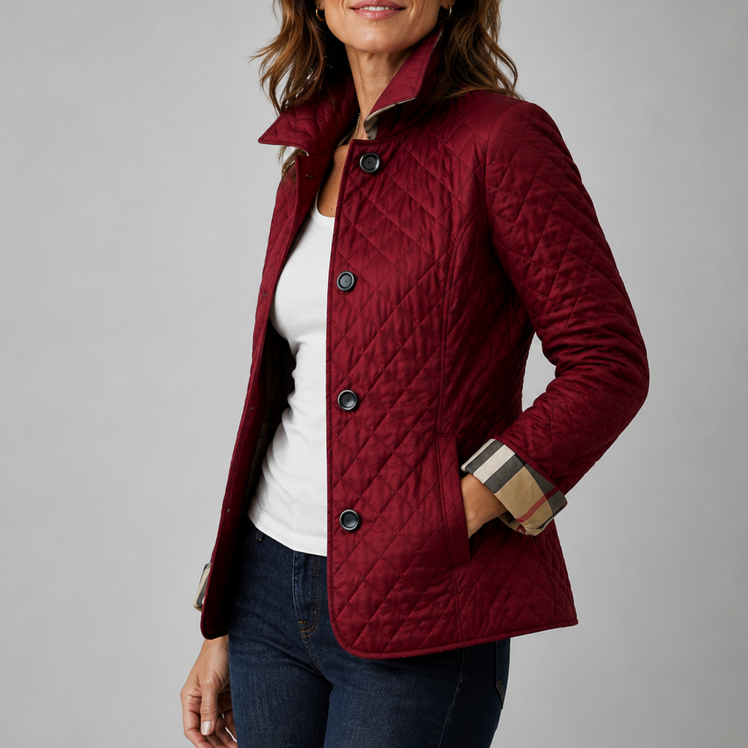 Sheleza | Quilted Stand Collar Button Jacket