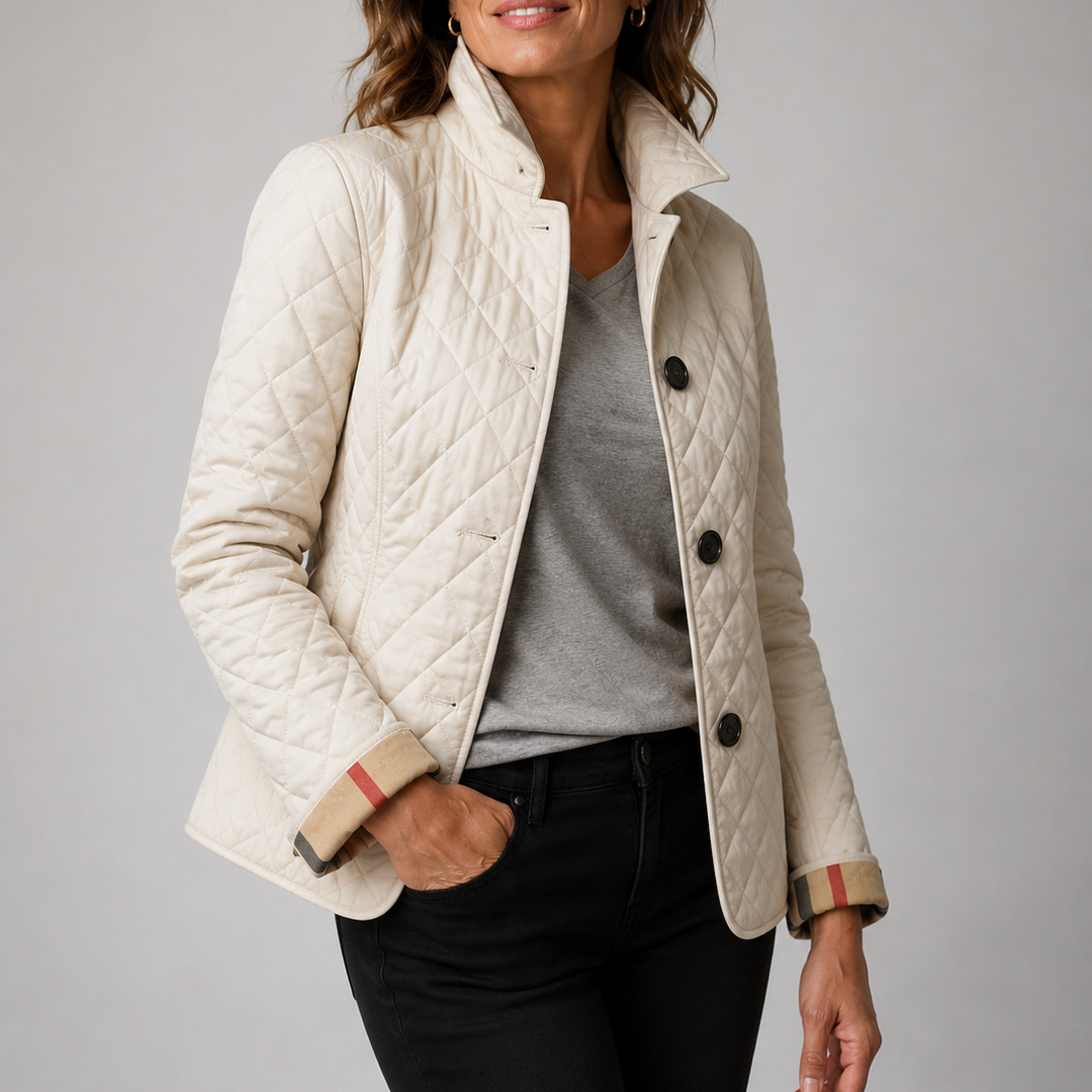 Sheleza | Quilted Stand Collar Button Jacket