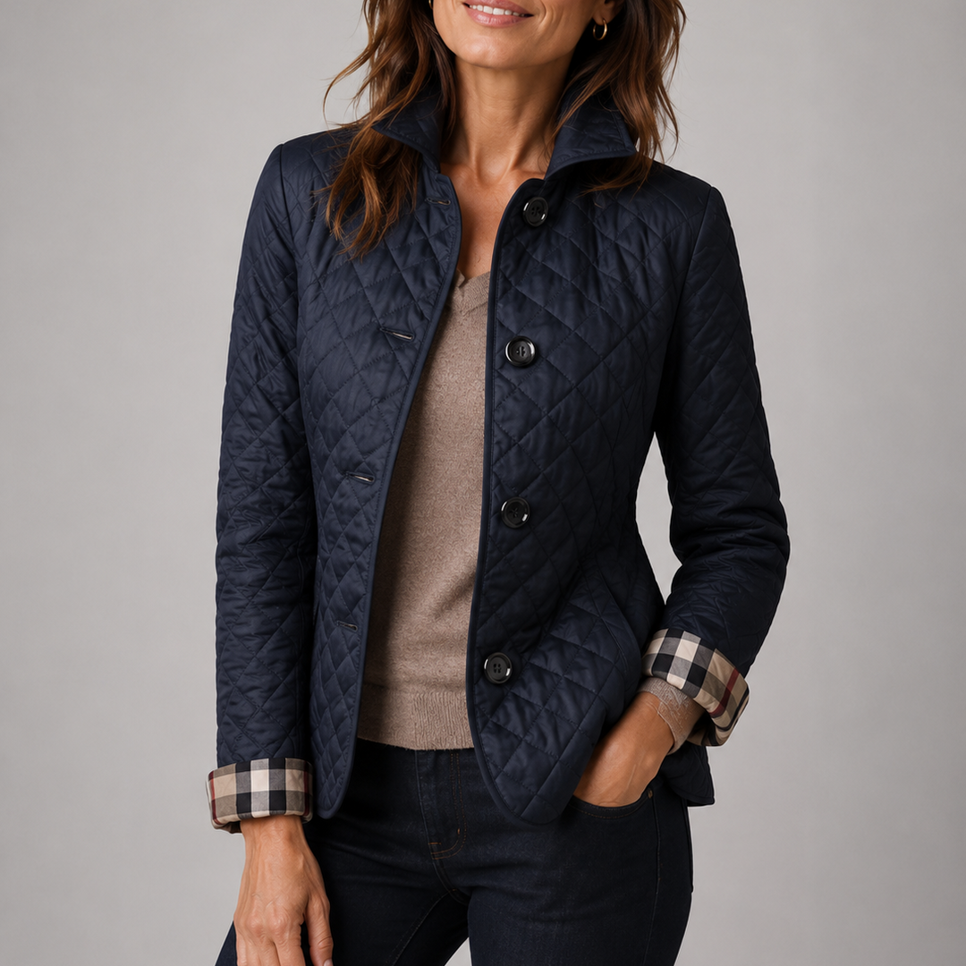 Sheleza | Quilted Stand Collar Button Jacket
