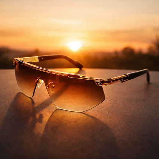 GlareVibe - Rimless Sunglasses Irregular Tinted Lens