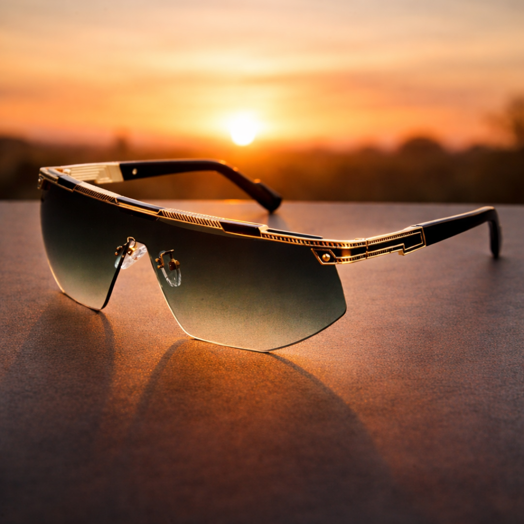 GlareVibe - Rimless Sunglasses Irregular Tinted Lens