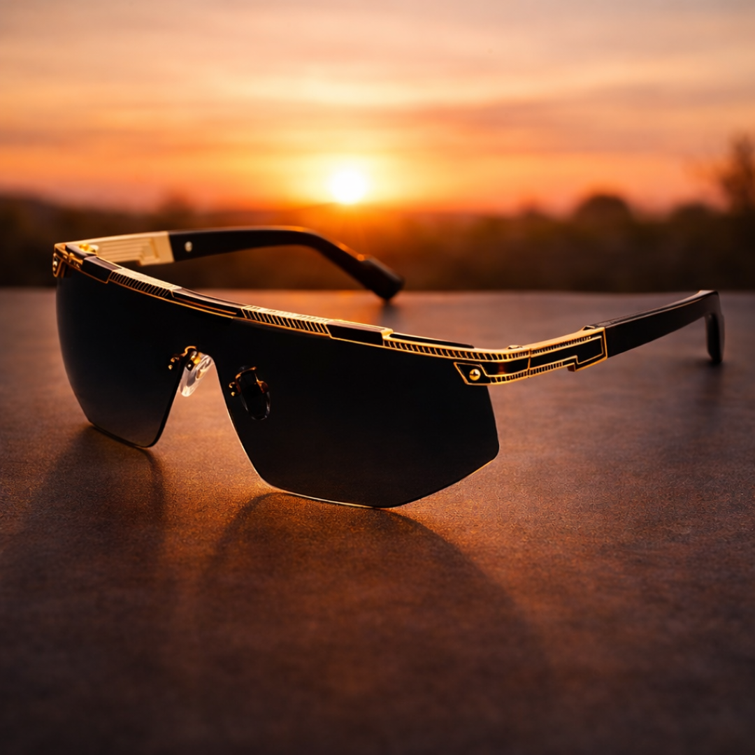 GlareVibe - Rimless Sunglasses Irregular Tinted Lens