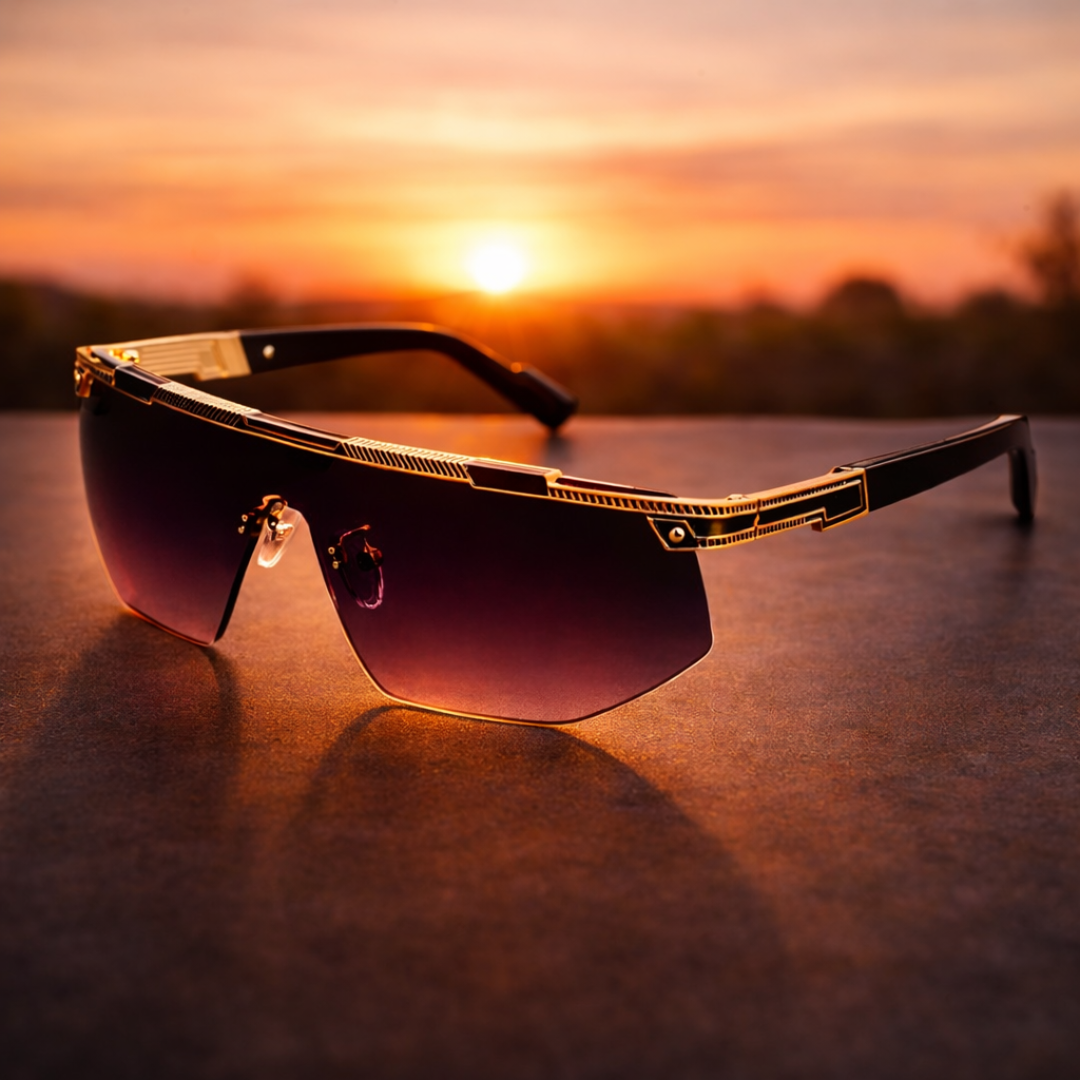 GlareVibe - Rimless Sunglasses Irregular Tinted Lens