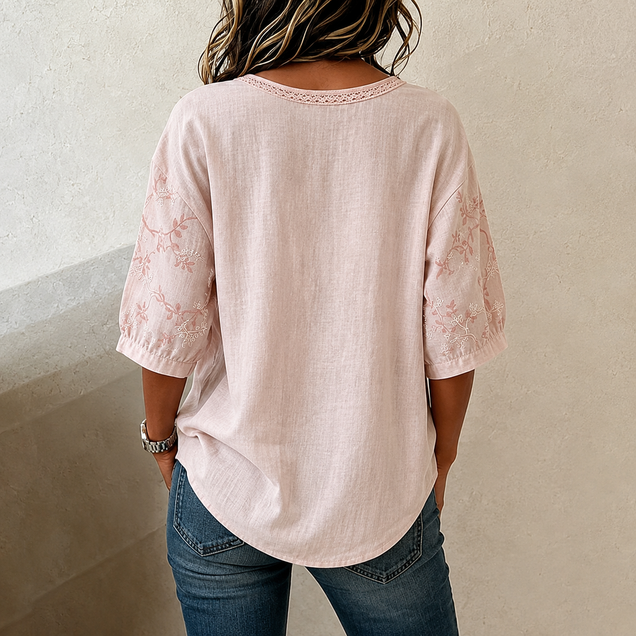 Tilija | Embroidered Half Sleeve Blouse