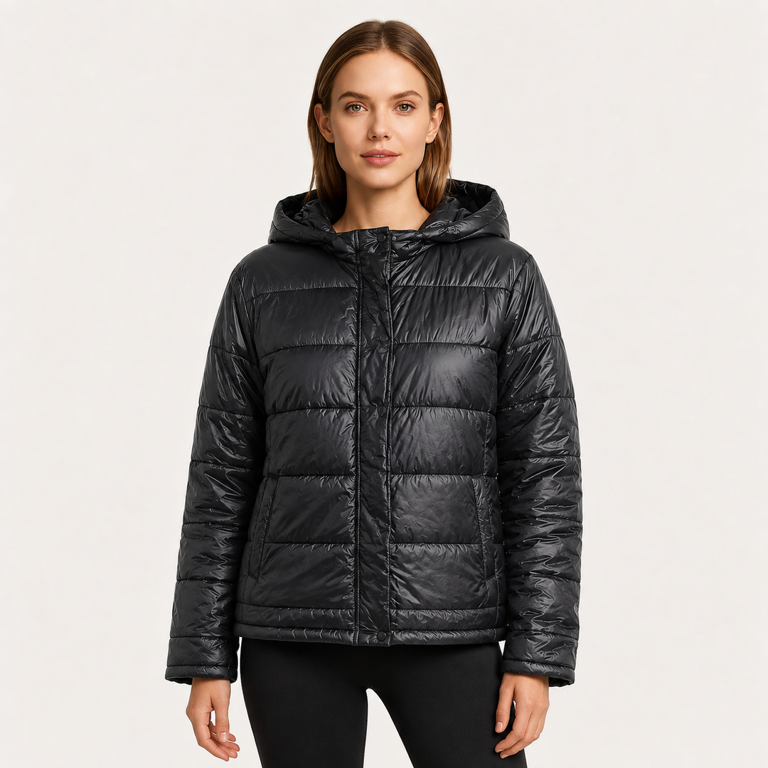 Alexis | Puffer Jacket with Hood and Quilted Panels