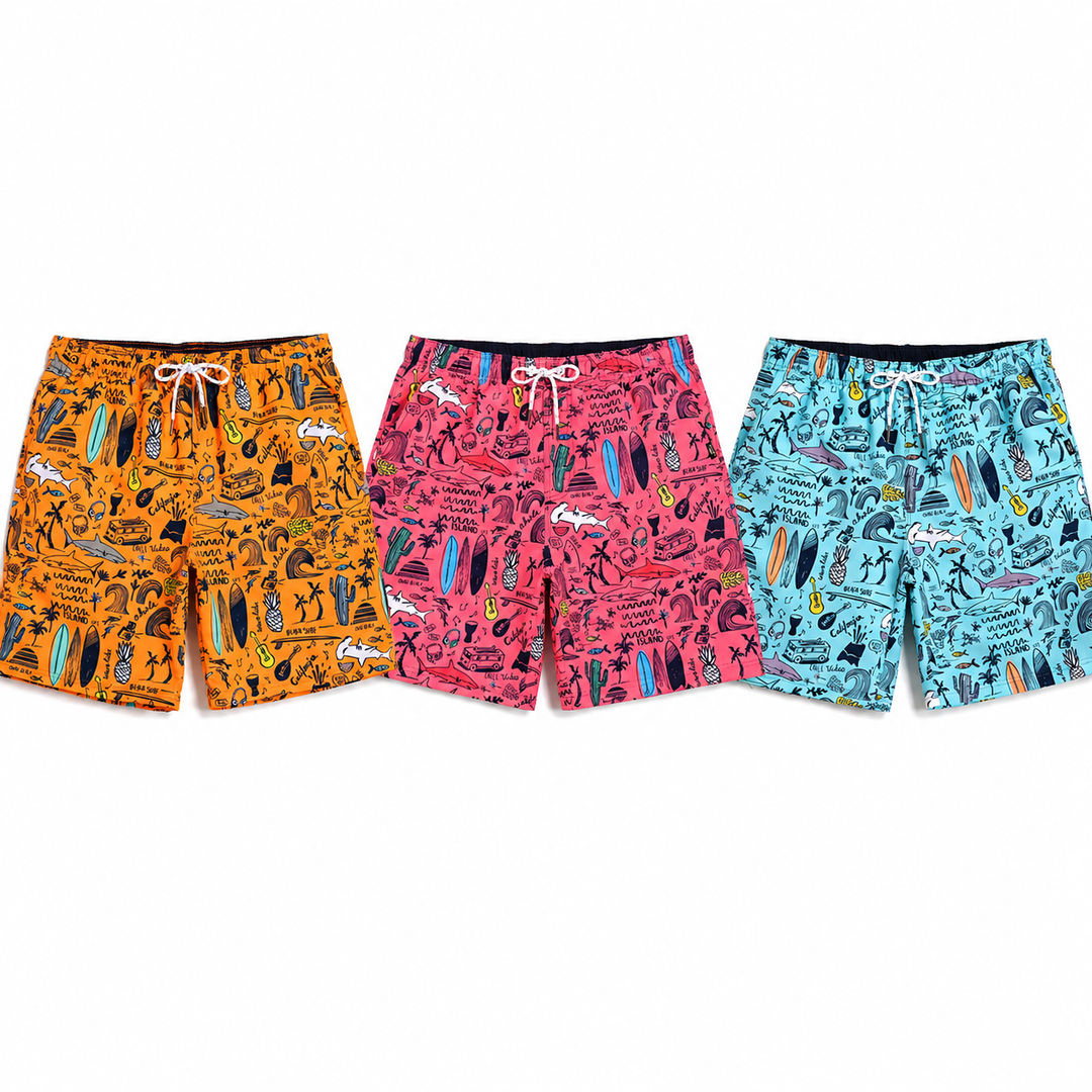 Tobey | Printed Drawstring Swim Trunks