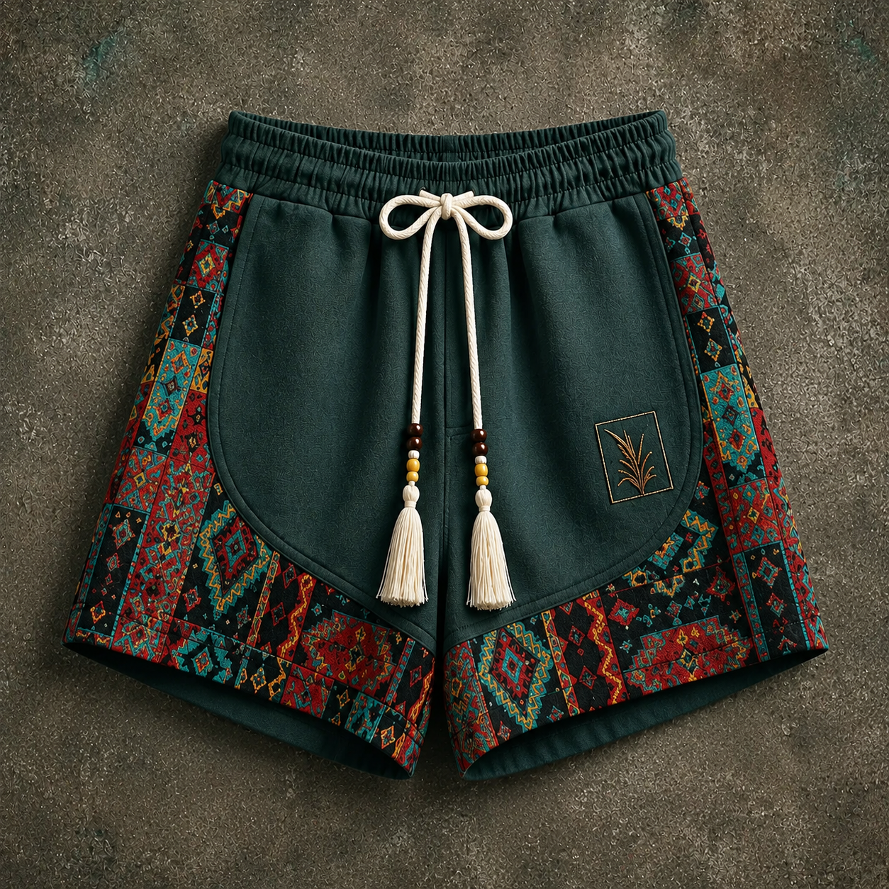 Haren | Shorts with Ethnic Print Side Panels