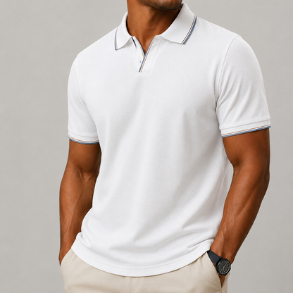 Ruan | Short Sleeve Contrast Trim Polo Shirt