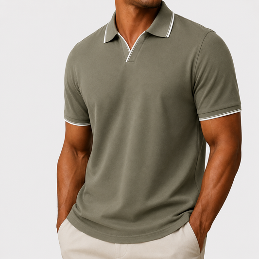 Ruan | Short Sleeve Contrast Trim Polo Shirt