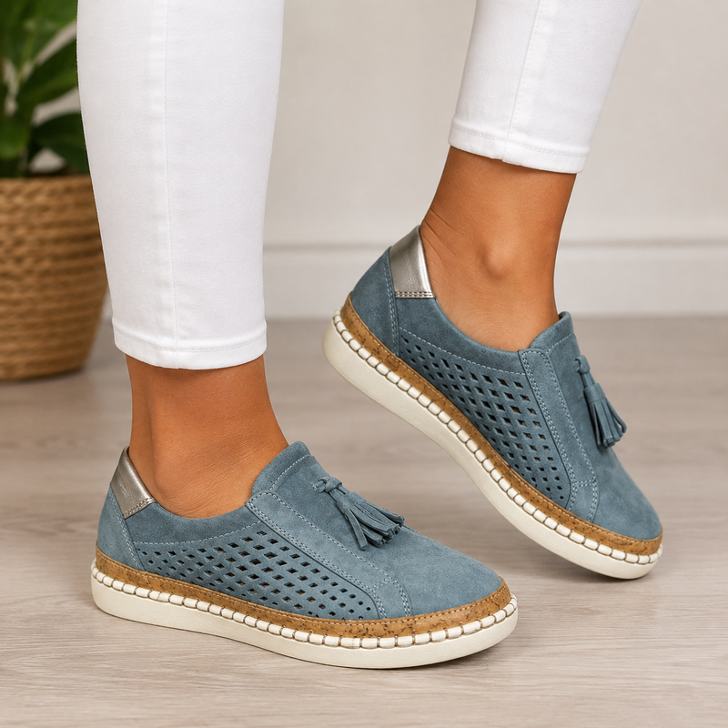 Lilietta | Perforated Slip-On Platform Loafers with Tassels